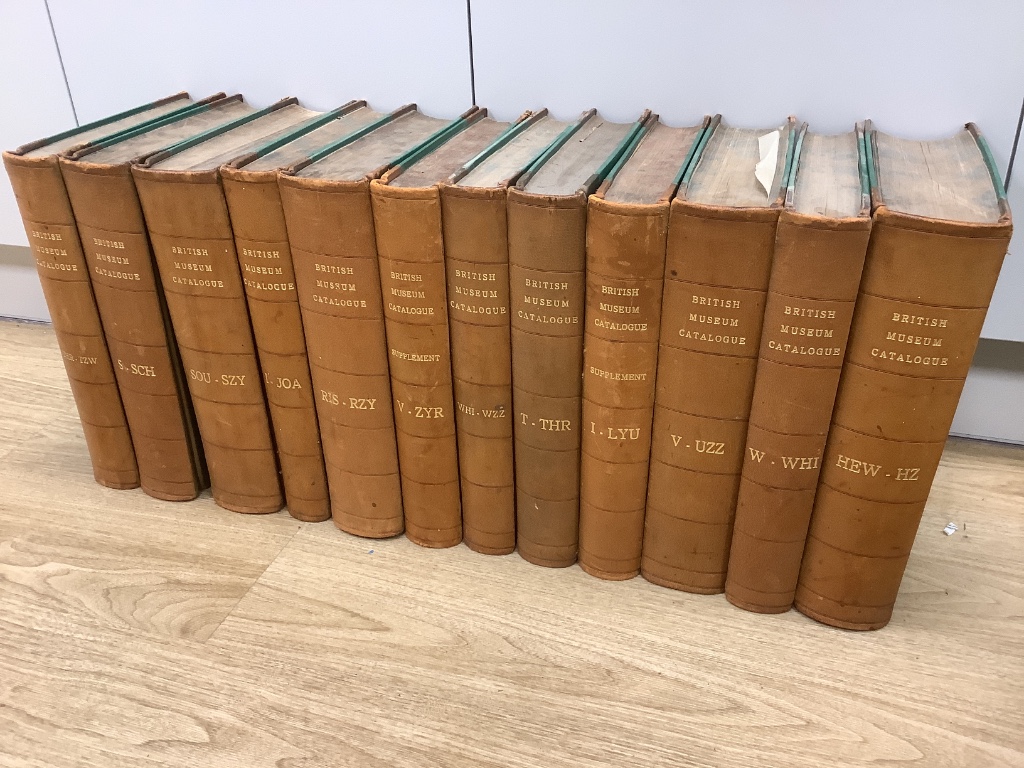 British Museum catalogue, 12 leather bound volumes